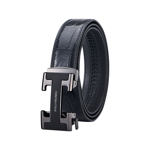 正品保罗鳄鱼皮男士皮带2025新款高档真皮男款腰带生日礼物送男友