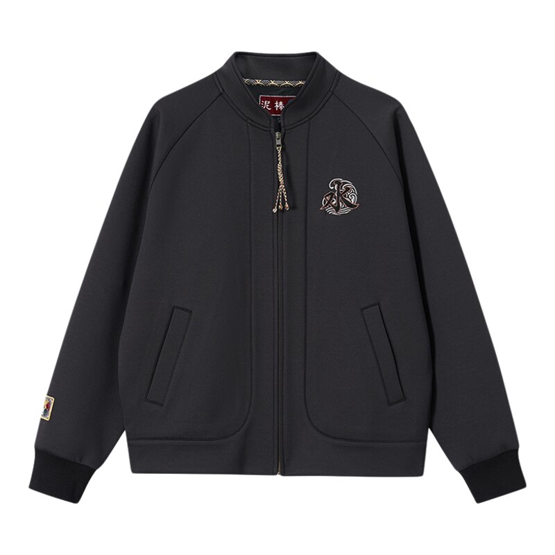 ONIARAI/鬼洗25秋冬泥棒蓝五运色玄龙刺绣开衫卫衣男式 N340233