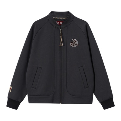 ONIARAI/鬼洗25秋冬泥棒蓝五运色玄龙刺绣开衫卫衣男式 N340233