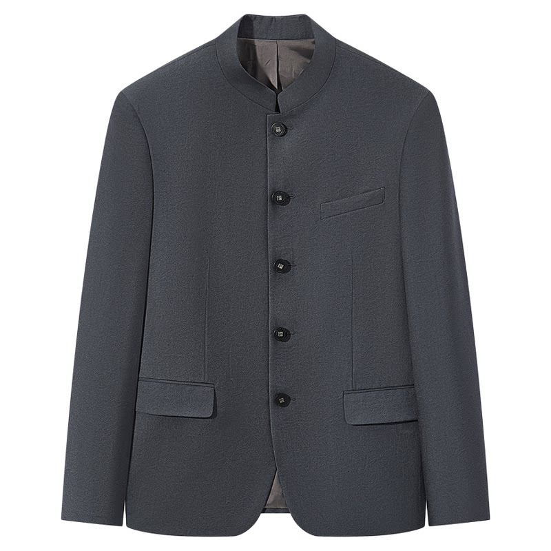 柒牌中华立领提花肌理男单西