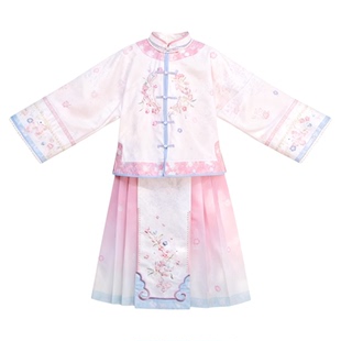 2026女童春秋新款中国风新中式改良唐装汉服儿童明制套装日常古装