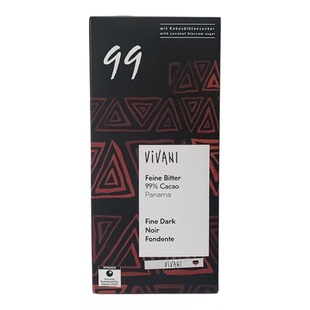 临期特价 德国进口vivani黑巧克力99%92%纯可可含量80g排块巧克力