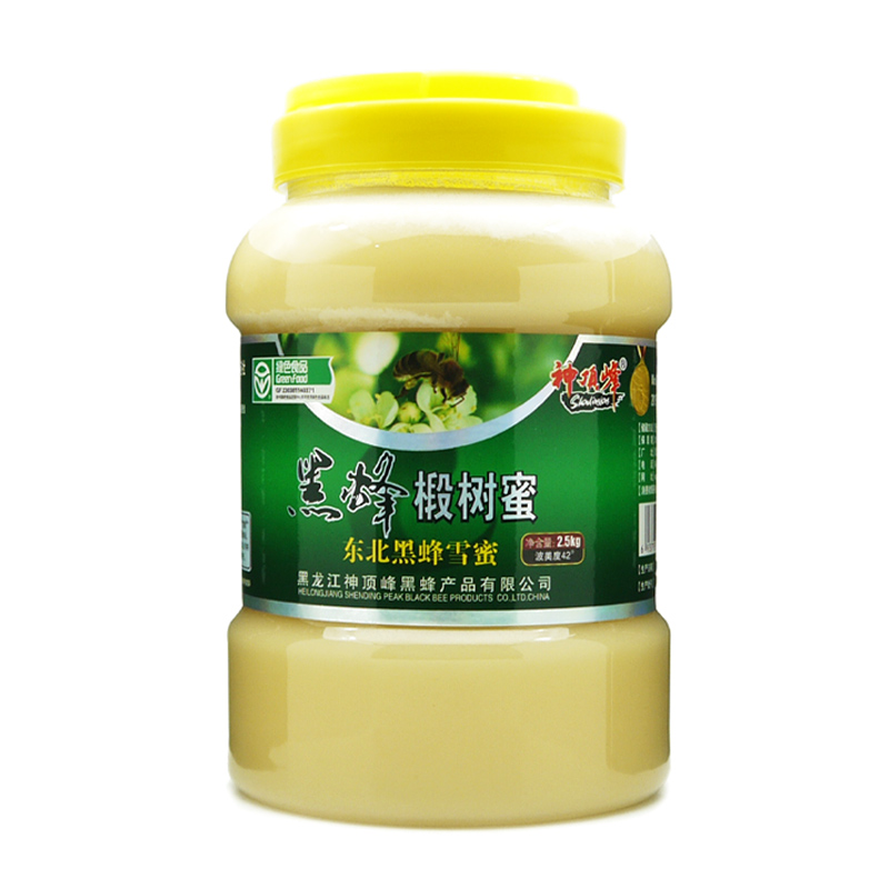 椴樹蜂蜜神頂峰雪蜜家庭裝成熟黑蜂結晶蜂蜜5斤虎林直發(fā)