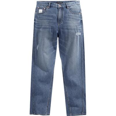 直筒破洞长裤牛仔裤太平鸟男装