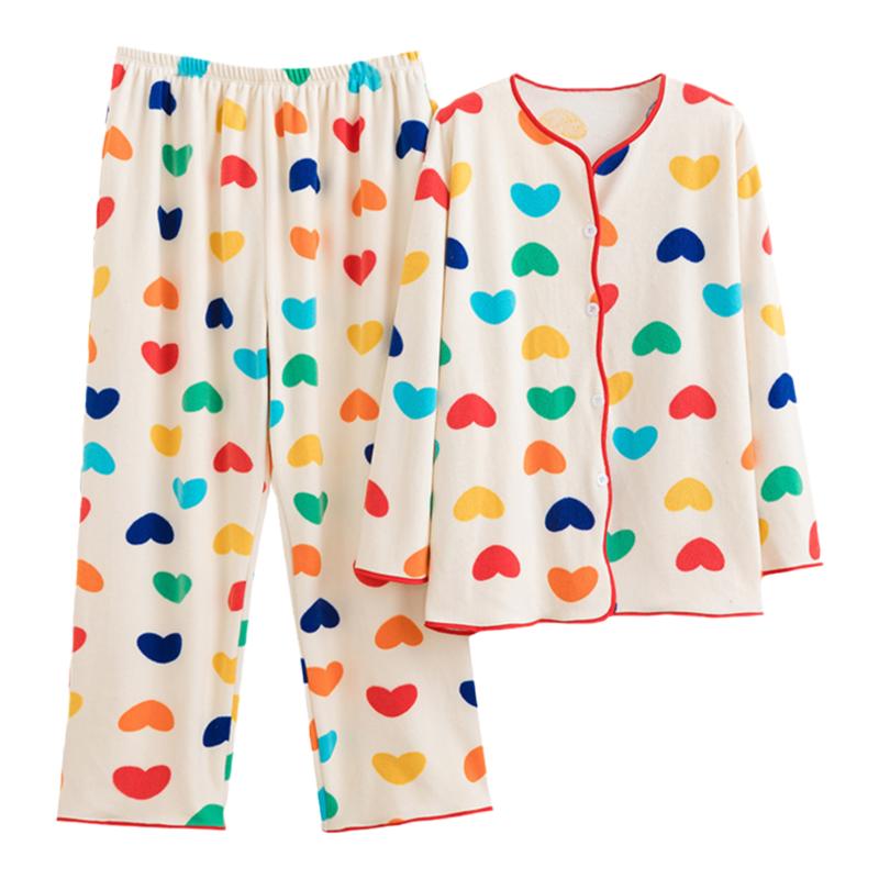 女棉仔绒爱心开衫家居服睡衣