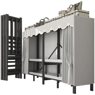 免安装折叠简易布衣柜家用卧室出租房用全钢架经济型结实耐用衣橱