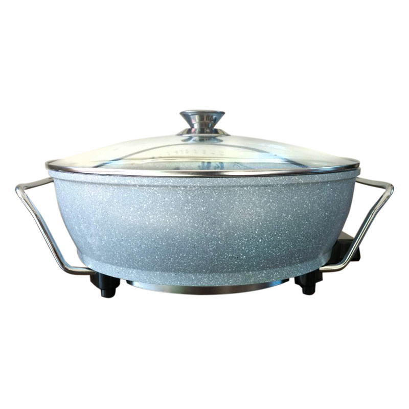 炫臣韩式多功能电热锅麦饭石电火锅加厚不粘电炒煎锅8L大容量家用