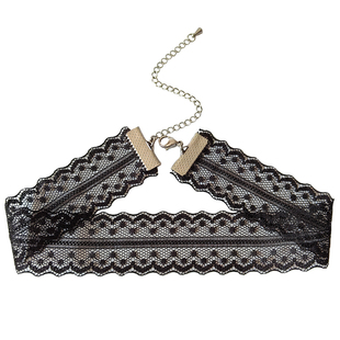 Alice宽项链黑白色蕾丝项圈女颈带超仙气质锁骨链chocker不掉色