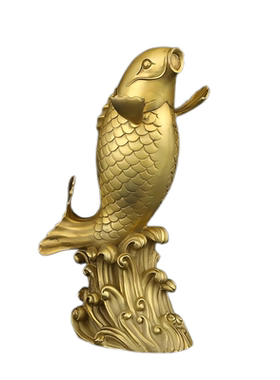 紫铜黄铜鱼跃龙门锦鲤摆件