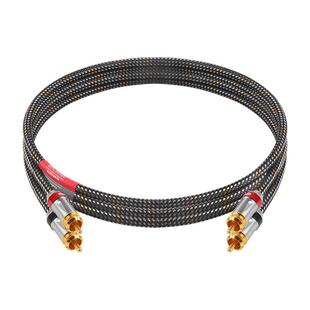 双莲花弯头rca音频线发烧级纯铜信号线二对二CD功放dsp音响连接线