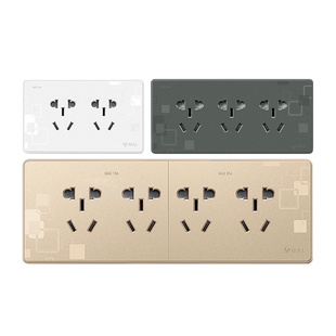 公牛118型开关插座六孔十五孔面板圆孔老式长方形十孔二十孔扦座