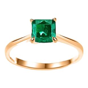 纯18K玫瑰金方形祖母绿戒指进口D色莫桑石1.5克拉时尚钻戒不掉色