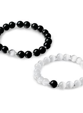 黑曜石猫眼石情侣闺蜜转运珠