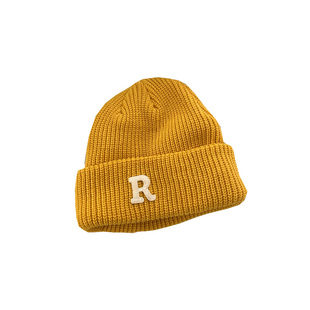 2025新款R字母毛线帽女秋冬季ins针织帽冷帽潮百搭休闲保暖帽子男