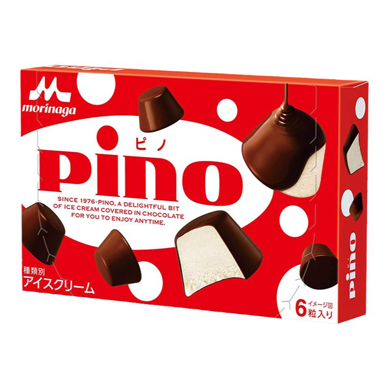 日本森永食品pino冰淇淋新款限定奶茶味巧克力脆皮香草儿童雪糕
