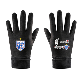 2026世界杯英格兰队三狮军团足球迷可触屏手套男女骑行车分指保暖