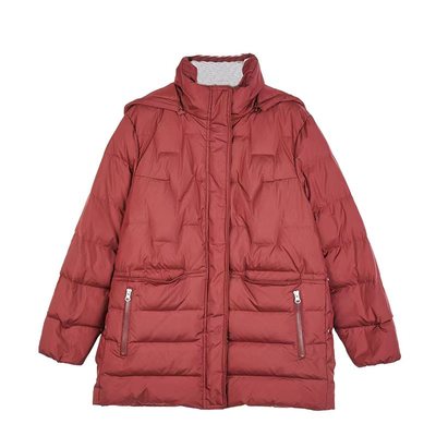 贴心女士休闲中长款羽绒外套