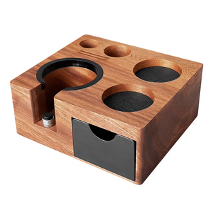 咖啡压粉座实木压粉底座粉锤布粉器收纳座多功能收纳工具手柄支架