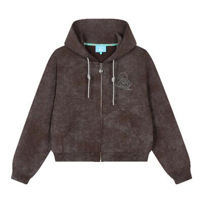 innplanet25秋冬新款蓝精灵系列复古全棉刺绣卫衣外套PO31HO822A