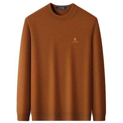 梦特娇【100%绵羊毛】男士羊毛衫圆领套头打底男装纯羊毛衫上衣Z