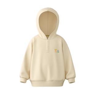 【粒粒绒】papa爬爬冬季新品儿童卫衣加绒加厚男女童保暖蓄热连帽