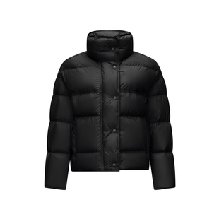 森马羽绒服女鹅绒三防2025冬季新款立领龟背短款宽松面包服小个子