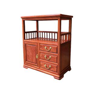 缅甸花梨木茶水柜中式餐边柜实木储物柜红木家具大果紫檀餐边柜