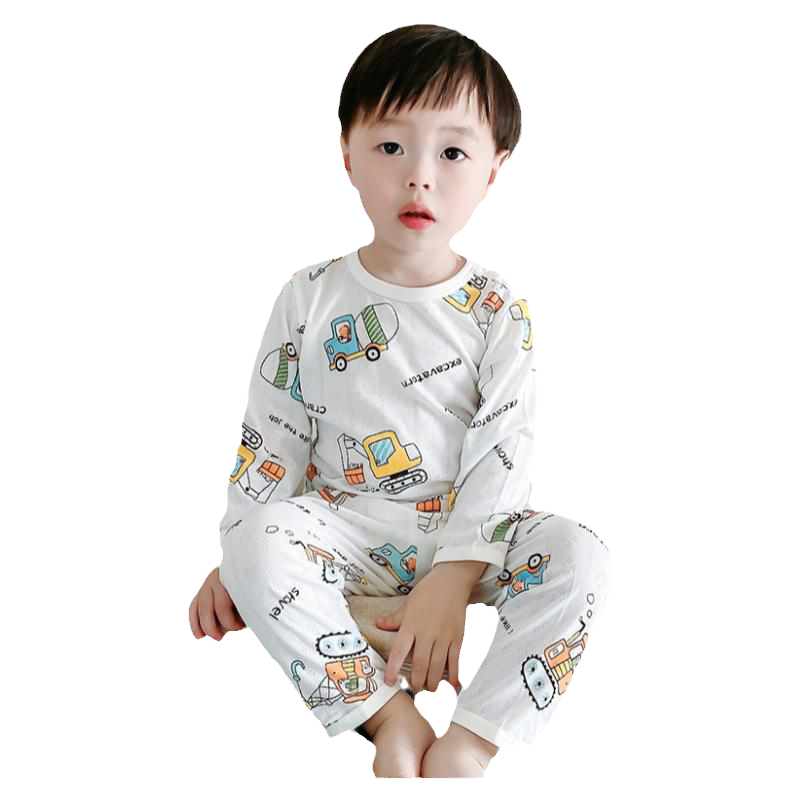儿童睡衣夏季婴儿宝宝超薄款内衣套装竹纤维男女童空调服长袖秋衣