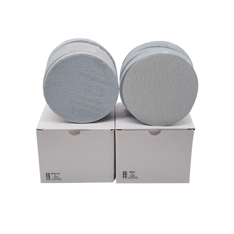 4寸5寸金牛干磨植绒砂纸气磨机圆盘自粘拉绒片金属木工漆面打磨片