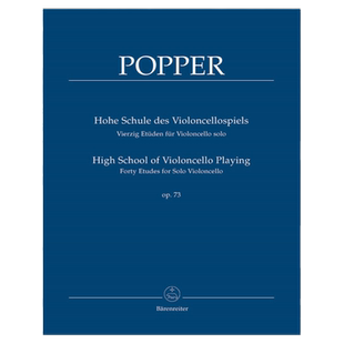 【促销】波帕尔大提琴高级练习曲40首op73德国骑熊士原版进口乐谱书 Popper High School of Violoncello Playing BA6978
