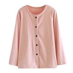 磨绒睡衣女款秋冬季加绒加厚保暖可外穿圆领开衫家居服上衣单件