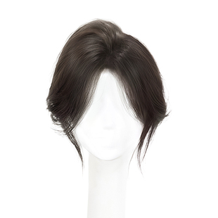 八字刘海假发女片头顶真发自然无痕轻薄假发片高颅顶遮白发假刘海