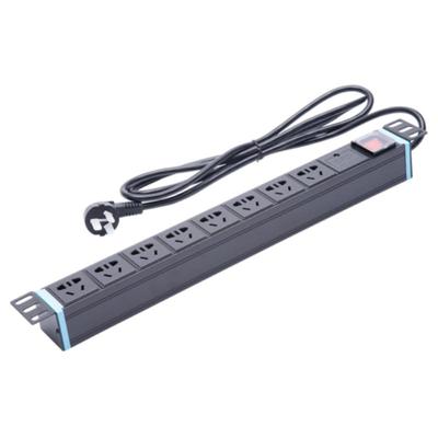 科海机柜电源pdu插排8位10A16A新国标开关防雷浪涌漏保拖插接线板