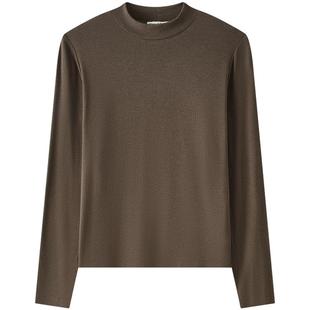 [可机洗绵羊毛易打理]MOP女士半高领长袖保暖莱赛尔针织衫打底衫