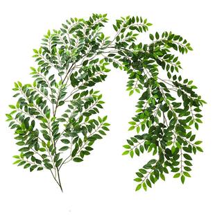 仿真藤条假花藤蔓绿叶绿植假树叶塑料榕树叶下水管道空调遮挡装饰