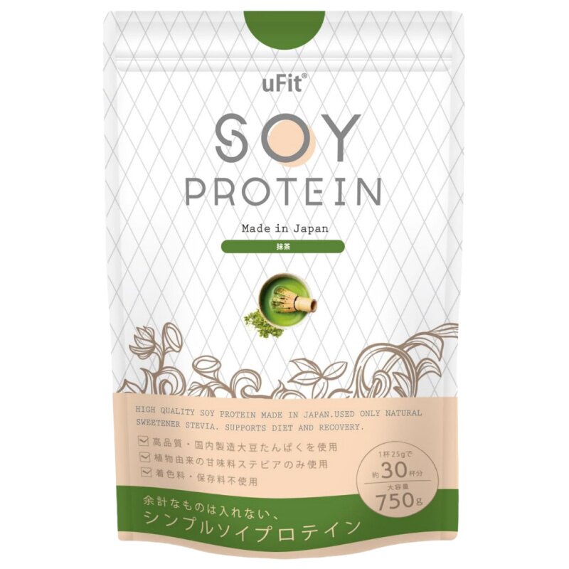 日本uFit高纯度大豆植物蛋白粉750g易溶解健身运动中老年日常营养
