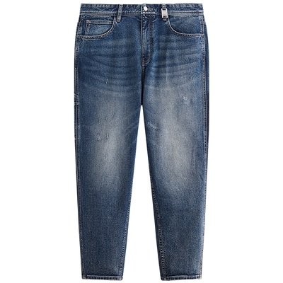 【商场同款】太平鸟男装牛仔裤25冬季新款拼接锥形长裤 B1HAF4254