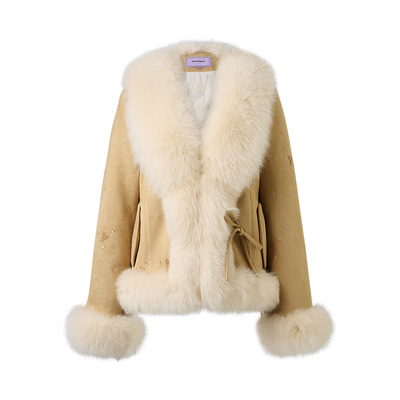 巴恩风慵懒感狐狸毛领羽绒服