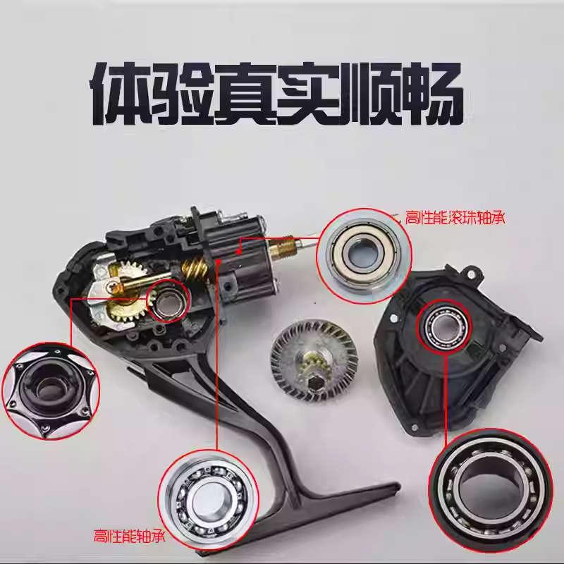 无间隙纺车轮全金属摇臂远投渔轮路亚轮斜口滑轮海竿轮子垂钓鱼轮