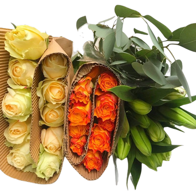 活泼的橙色系玫瑰花鲜花云南直发