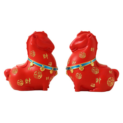 福财马小摆件新年工位装饰品