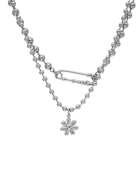 钛钢项链男款小众设计花朵