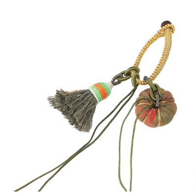 手搓棉线南瓜钥匙扣手机配饰挂绳diy菩提文玩手串藏式流苏吊坠绳