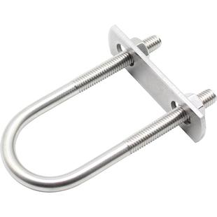 304不锈钢加长u型螺丝带挡板u型管卡U型螺栓方形箍骑马管箍抱箍