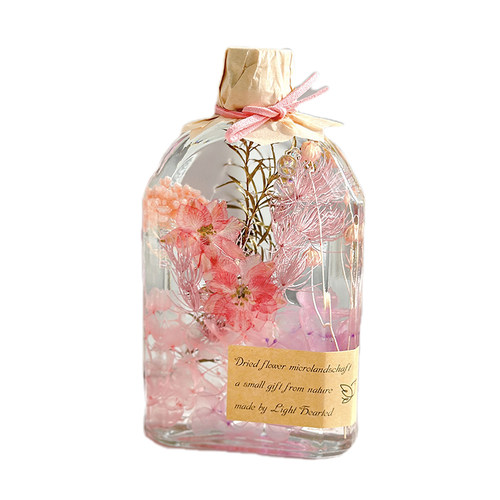 浮游花瓶干花真花摆件永生花植物标本成品闺蜜生日七夕情人节礼物