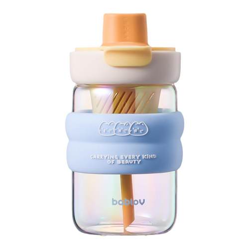 bablov玻璃吸管杯茶水分离夏日水杯女生高颜值咖啡杯便携杯子学生