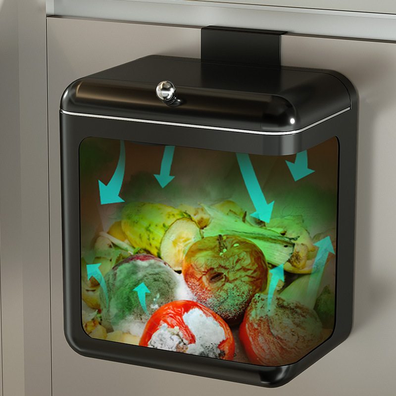 厨房垃圾桶家用壁挂式免打孔盖桶厨垃圾筒余带客厅卫生间收纳厕所