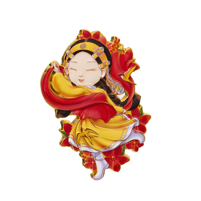 荣朝《安代舞》定制金属冰箱贴磁贴个性创意文创产品磁吸贴片礼品