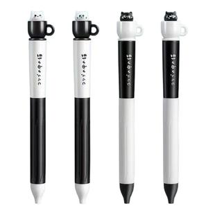 慕乐茶杯小猫旋转中性笔创意ins可爱高颜值刷题笔学生减压转转笔初高中生考试专用CS头速干顺滑黑笔签字笔