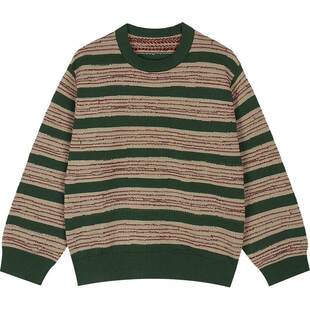 [新款]蓬马大童毛衣套头条纹棉质25春装男女儿童pomme de terre
